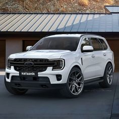 a white truck parked in front of a building