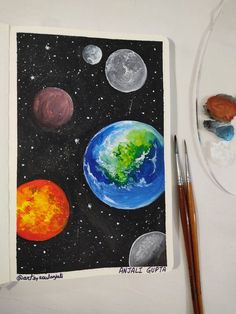 an artist's drawing of the planets in progress