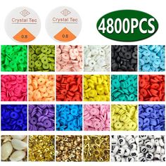 various colors and sizes of plastic beads