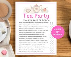 tea party etiquette fact or fiction with cupcakes and saucers on wooden table