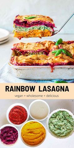 rainbow lasagna is an easy and delicious dessert that's ready to be eaten