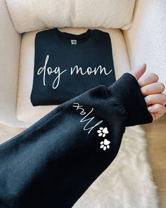 Dog mom sweatshirt **PRODUCTION TIME: 1-3 days (Usually 2 days) SHIPPING TIME: 2-5 days (Usually 3 days) ** DETAILS: Gildan 18000 - UNISEX SIZING, not a Women's size! They are meant to have a relaxed fit, please refer to the size chart for more details. Solid colors : 50% Cotton - 50% Polyester Heather colors: 40% Cotton - 60% Polyester 1x1 ribbed collar, cuffs and waistband with spandex Double-needle stitched throughout Pre-shrunk Shoulder-to-shoulder taping ** SIZING : - Please refer to size chart on the listing photos for a detailed sizing chart with measurements. - Unisex sizing. - If you are seeking an oversize look be sure to order 1 to 2 sizes up from your regular size. - Since all shirts are made to order, sizing issues will not be refunded. ** CARE: - Machine wash the item inside Dog Mom Hoodie Ideas, Dog Shirt Ideas, Dog Mom Christmas, Womens Sweatshirts, Mom Tshirt, Mom Hoodies, Mom Christmas