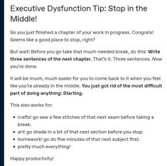 an image of a text message with the words executive dysfuction trip stop in the middle