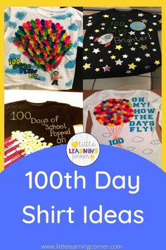 the words 100th day shirt ideas are shown