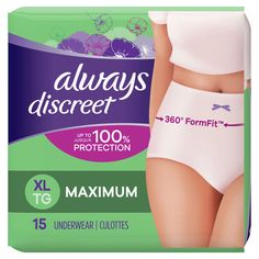 Say goodbye to bulky adult diapers and hello to a smooth and secure fit that looks like real underwear. The form-fitting design hugs your curves with a soft fabric so you can walk with poise and confidence when wearing Always Discreet Incontinence Underwear. The super absorbent core turns liquid and odor to gel, so you feel dry and confident. Plus, the special side LeakGuard design helps stop leaks at the leg, where they happen most. Get incredible protection with Always Discreet Incontinence Un Incontinence Products Woman, Always Discreet, Hug You, Skin Protection, Irritated Skin, Postpartum, Fragrance Free Products, Sensitive Skin, Womens Shorts