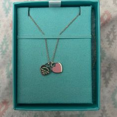 Never Worn Good Condition Just Was Cleaned (Will Tarnish If Not Worn) Tiffany Clover Necklace, Tiffany And Co Jewelry Pink, Tiffany And Co Dainty Necklace, Double Heart Tiffany, Elegant Pink Sterling Silver Heart Necklace, Luxury Pink Heart Cut Necklace, Elegant Pink Open Heart Necklace, Tiffany’s Necklace, Luxury Heart Charm Necklace For Mother's Day