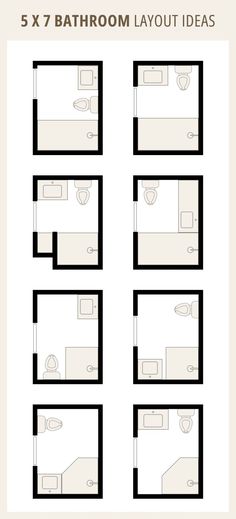 the floor plan for a small bathroom with four separate areas, including a toilet and sink