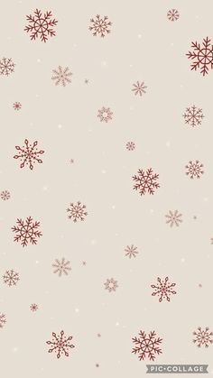 snowflakes on a white background with red and silver glittery flecks