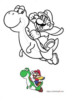 mario and luigi running with each other in the same direction coloring pages for kids to color