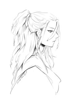 a drawing of a girl with long hair