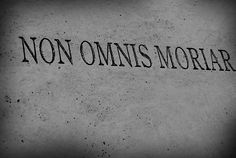 the word non omnis moillar written in black ink