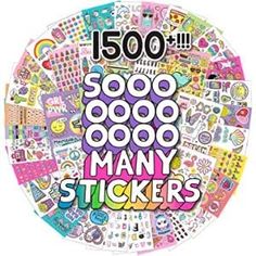 many stickers are in the shape of a circle with words that say 5000, 000