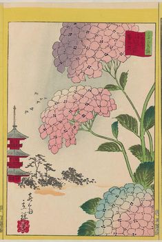 No. 24 in the series. MFA impressions: 01.7335.25, 11.37271 Flower Bird Tattoo, Garden Tattoos, E Flowers, Abstract Girl, Ornament Drawing, Utagawa Hiroshige, Japanese Drawings