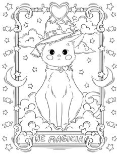 Kawaii Witch Coloring Bundle Witchy Aesthetic Cute Witchy Coloring Pages, Cute Goth Coloring Pages, Witchy Coloring Pages For Adults, Goth Coloring Pages, Witchy Coloring Pages, Pastel Goth Witch, Coloring Pages Kawaii, Kawaii Tarot