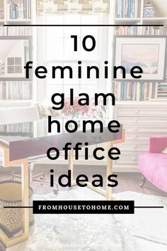 10 Feminine Pink Home Office Ideas Feng Shui Home Office, Pink Home Office, Blue Home Offices, Pink Desk Chair, Navy Color Scheme, Home Office Decor Ideas