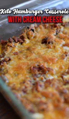 a close up of a casserole dish with cheese