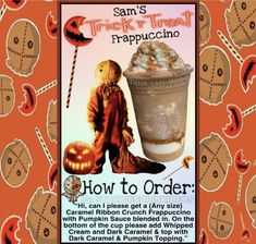 an advertisement for pumpkin spice coffee with jack - o'- lanterns