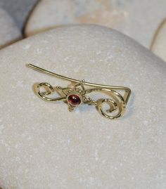 Gold EAR CLIMBER 3mm Garnet // Garnet Ear Pins - Minimalist Earrings - Ear Sweep - Ear Vines - Earcu 14k Gold Pierced Ear Cuff Gift, 14k Gold Ear Cuff With Matching Earrings For Gift, 14k Yellow Gold Ear Cuff As Gift, 14k Gold Round Ear Cuff As Gift, Round 14k Gold Ear Cuff As Gift, Elegant Brass Ear Climbers As A Gift, Elegant Gemstone Cartilage Earrings As Gift, Elegant Gold Gemstone Cartilage Earrings, Elegant 14k Gold Ear Cuff With Ear Wire