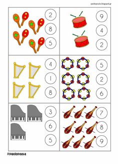 the worksheet shows how to make music instruments and musical instruments for preschoolers