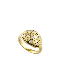 Alex Sepkus dome ring Hammered 18-karat yellow gold 12 nestled round white diamonds Total diamond carat weight: 0.34 Made in USA Gold Dome Ring, Alex Sepkus, Dome Ring, Diamond Carat, Domed Ring, White Diamonds, Diamond White, Made In Usa, 18k Gold