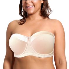 PRICES MAY VARY. 80% Polyamide, 20% Spandex Hand Wash Only Best Strapless Bra, Strapless Bras, Multiway Bra, Half Cup Bra, Pretty Bras, Strapless Bandeau, Bandeau Bra, Perfect Bra, Balconette Bra