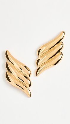 Heaven Mayhem Wing Earrings | Shopbop Gold Formal Earrings With Gold-tone Logo, Wing Earrings, Gold Branding, Jewelry Accessories, New Arrivals, 18k Gold, Jewelry Earrings, Free Shipping, Gold