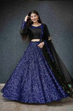 Pakistani Bridesmaid Dresses, Indian Tops, Black Combination, Black Lehenga, Party Wear Lehenga Choli, Bollywood Lehenga, Lengha Choli, Indian Lehenga, Party Wear Lehenga