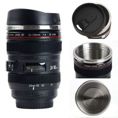 PRICES MAY VARY. The creative mug design is a 1:1 replica of CN Lens EF 24-105mm f / 4L IS USM Lens. Food grade ABS plastic materials outside is 100% BPA free and extra-fine stainless steel interior with 13.5oz / 400ml Capacity when filled up. Sipping lid is convenient for drinking coffee or beverages. Greatest Gift:Perfect unique gift for the every one in your life, especially a Photographer. They'll love this novelty mug set. Great birthday, holiday & graduation gift. Ideal for videographers, Camera Lens Coffee Mug, Camera Lense Coffee Mug, Camera Lens Mug, Camera Mug, Thermos Coffee Mug, Camera Lense, Steel Thermos, Photo Coffee, Stainless Steel Thermos