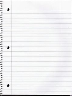 an open spiral notebook with lined paper on top