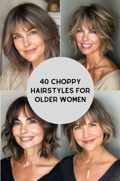 Straight Choppy Hair Shoulder Length, Chin Shaggy Bob, Short Shag Haircuts Curtain Bangs, Choppy Bob Hairstyles Chin Length, Short Bobs For Older Women, Choppy Bob With Bangs Over 40, Shaggy Short Bob With Bangs, Choppy Bob With Curtain Bangs, Shaggy Bob Hairstyles With Bangs