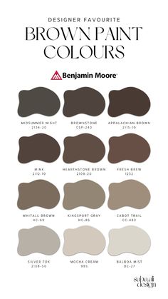 the brown paint colors are available in different shades and sizes, including dark to light tones