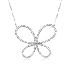 Diamond Pave-Lined Butterfly Pendant
Pretty and playful, this butterfly pendant is a charming addition to her jewelry box. Crafted in 14K white gold, equal sized brilliant cut miniature diamonds are pave-lined in an open butterfly delicate outline for an eye catching appeal. This butterfly pendant is a perfect gift for Birthdays, Anniversaries, Valentines day or any other special holiday.
0.50 carat diamond setting
14k white gold
The Pendant design can be customized to suit your particular taste White Diamond Butterfly Charm Necklace, Elegant White Butterfly Necklace In Cubic Zirconia, Elegant White Diamond Butterfly Necklace, Elegant White Gold Butterfly Necklace With Diamonds, Elegant White Gold Diamond Butterfly Necklace, White Diamond Butterfly Necklace, Zipper Bracelet, Butterfly Outline, Diamond Butterfly