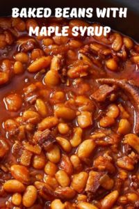 baked beans with maple syrup in a slow cooker