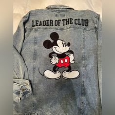 Disney Leader Of The Club Jean Jacket - Size 2xl. Never Worn, Tags Still On It. Jean Material. Excellent Condition. (Jt For My Reference). Casual Long Sleeve Mickey Mouse Outerwear, Disney Jacket, Jean Material, Jeans Material, The Club, Jean Coat, Jean Jacket, Jackets For Women, Tags