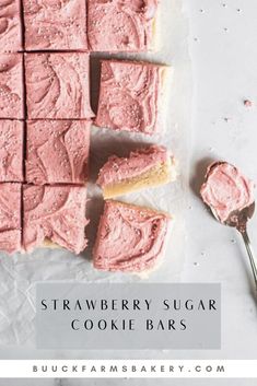 vanilla bean sugar cookie bars are cut into squares and placed on top of each other