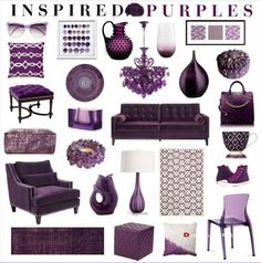 purple is the new black in this living room