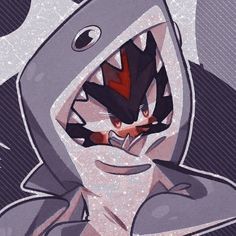 a cartoon shark with its mouth open and teeth wide open in front of the camera