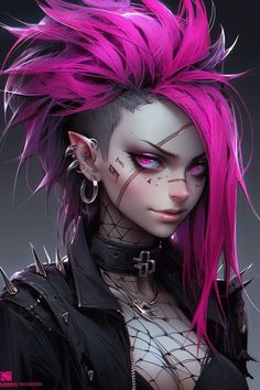 a woman with pink hair and piercings