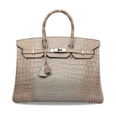 A RARE, MATTE GRIS CENDRÉ HIMALAYA NILOTICUS CROCODILE BIRKIN 35 WITH PALLADIUM HARDWARE | HERMÈS, 2011 | 21st Century, bags | Christie's Girl Stuff, 21st Century, Purse, Handbags