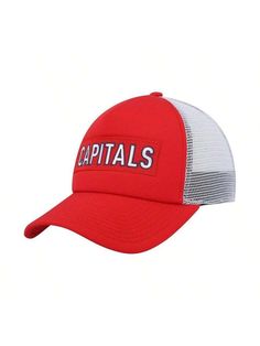 Hit the road in Washington Capitals style with this Team Plate hat. This cap from adidas features the team's wordmark across the front and mesh panels for extra comfort. The snapback design ensures this classic trucker cap will fit perfectly with any Washington Capitals look. 
Structured fit 
Snapback 
Five panel construction 
Officially licensed 
Stitched fabric applique with embroidered detail 
Mesh mid and rear panels 
Mid crown 
Curved bill 
One size fits most 
Embroidered fabric applique wi Mesh Snapback Hat For Baseball Season Sports Events, Collegiate Trucker Hat With Curved Visor For Streetwear, Mesh Trucker Baseball Cap For Sports Events, Red Trucker Hat With Letter Print For Sports, Sporty Mesh Snapback Hat For Baseball Season, Sporty Breathable Trucker Hat For Baseball Season, Red Letter Print Trucker Hat For Sports Events, Snapback Baseball Cap With Mesh Back For Sports Events, Sporty Red Trucker Hat For Baseball Season