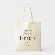 a tote bag with the words team bride printed on it