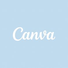 the word canva written in white on a blue background