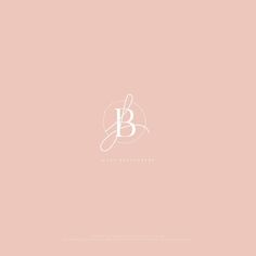 the initial letter b is inscribed in white on a pale pink background with an elegant monogram