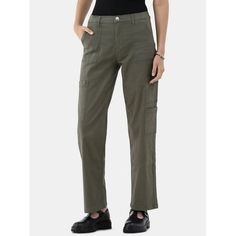 These No Boundaries Wide-Leg Cargo Pants easily mirror the utility trend that you know and love. These pants are crafted in cotton blend with a roomy silhouette and a hint of stretch for comfort and convenience. The utility details are cute and practical when youre on the move with classic cargo pockets to hold your items. Pair these cargos with your favorite tops for a casual look and youre off. Only at Walmart. Size: XXL.  Color: Green.  Gender: female.  Age Group: adult. Hiking Joggers, Wide Leg Cargo Pants, Camouflage Cargo Pants, Denim Cargo Pants, Cargo Pants Women, Cargo Pant, Casual Trousers, Women Pants Casual, Women Trends