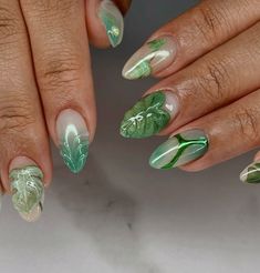 🌿 Monstera Plant 🌿 Custom designed set; what a luscious jungle summer vibe 💚 #nailinspo #naildesign #nails2inspire #gelxnails #naturenails #monsteranails #summernails #3dnailart #3dnails #gardennails #vancouvernails #gelxinspo #nailart #paintednails Jungle Nails Design, Leopard Print Nail Art, Leopard Print Nail, Leopard Nail Designs, Cheetah Nail Designs, Dark Green Nails, Cheetah Nails, Nude Nail Polish, Leopard Print Nails