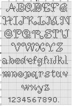 a cross stitch pattern with the letters and numbers for each letter, which have been drawn in