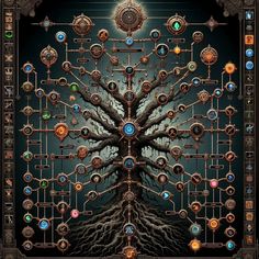 the tree of life is surrounded by many different jewels