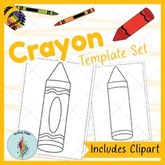 crayon template set includes clipart