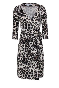 Current Boutique-Diane von Furstenberg - Cream, Brown, & Black Leopard Print Wrap Dress Sz 4 Dvf Wrap Dress Outfit, Wrap Dress Outfit, Leopard Print Wrap Dress, Dvf Wrap Dress, Safari Chic, Silk Wrap Dress, French Girl Chic, Silk Wrap Dresses, Professional Wardrobe