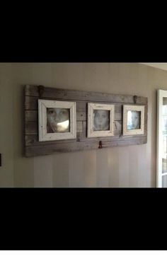 three framed pictures hanging on the wall